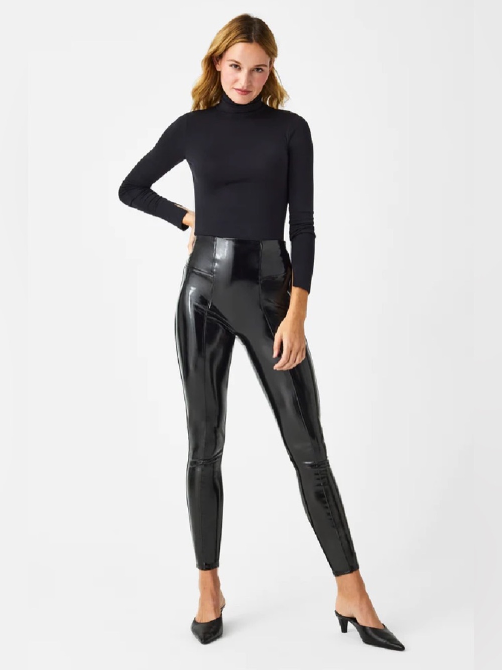 🌼SPANX🌼 Faux Patent Leather Leggings, Size S - Picture 2 of 13